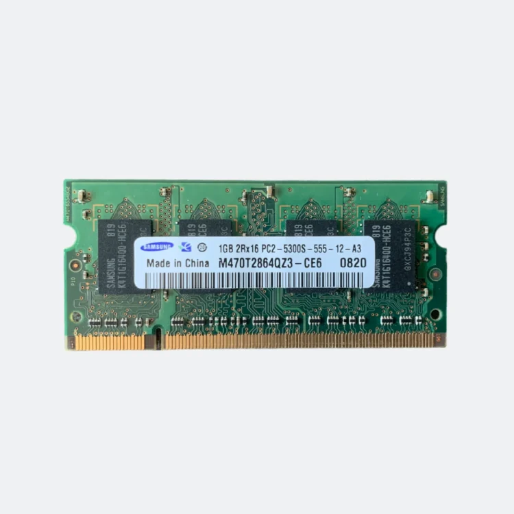 ΜΝΗΜΗ RAM για Laptop Samsung 1GB 2Rx16 PC2-5300S-555-12-A3 M470T2864QZ3-CE6